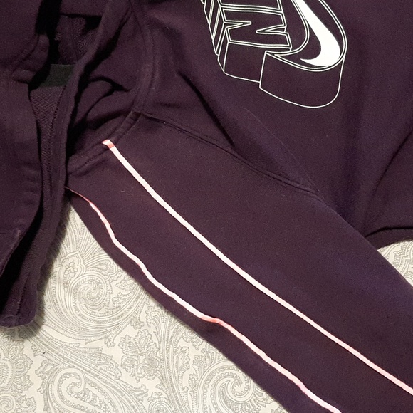 **3/$25**NIKE Girl's Hoodie - Light Reflecting Pink Rib Detail -Fluorescent Logo - Picture 6 of 8